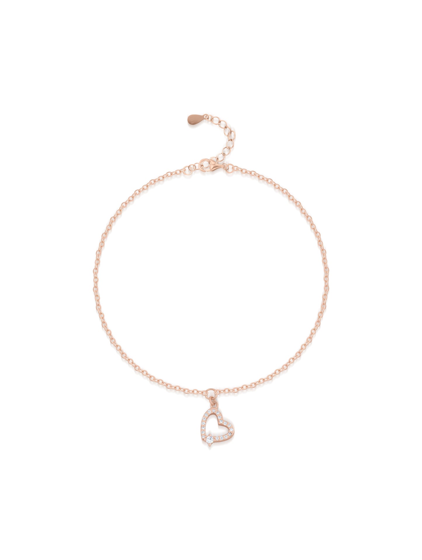Sterling Silver Tilt Heart Bracelet (ID: 12940)