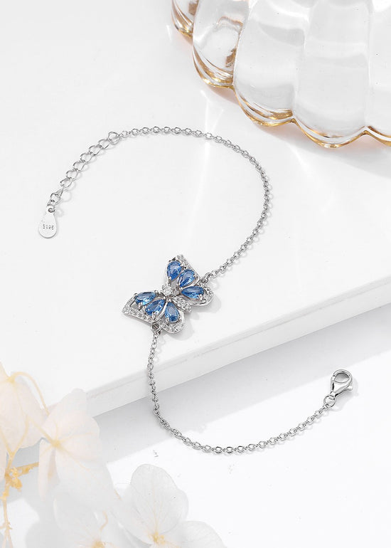 Azure Butterfly Bracelet (ID:10001) Sterling Silver with Swarovski Sparkle