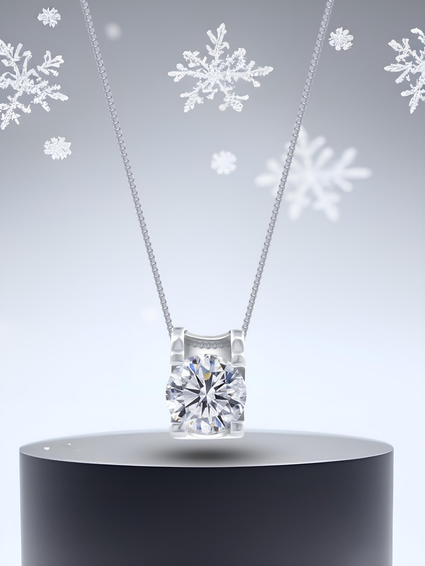 Happy Solitaire Sparkle Silver Pendent (Pendant + Chain) (ID:16558)