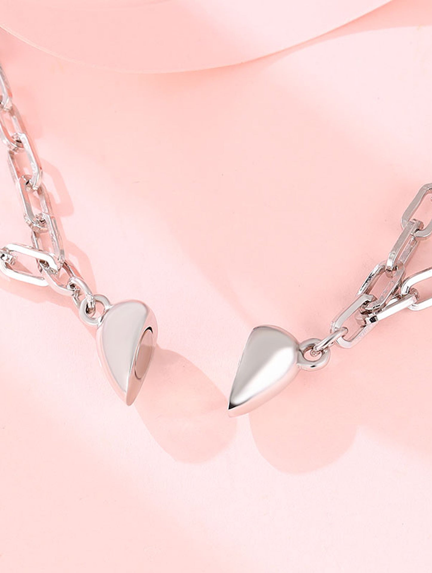 925 Silver Magnetic Heart Bracelet – Adjustable (ID: 16883)