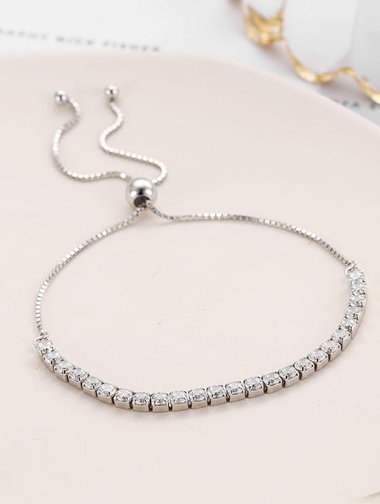 Lustrous Spark Silver Zircon Bracelet (ID: 15144)