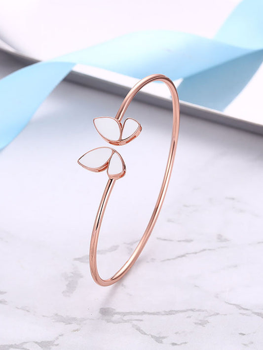 Whispers of Nature: Rose Gold Butterfly Bracelet (ID: 15024)