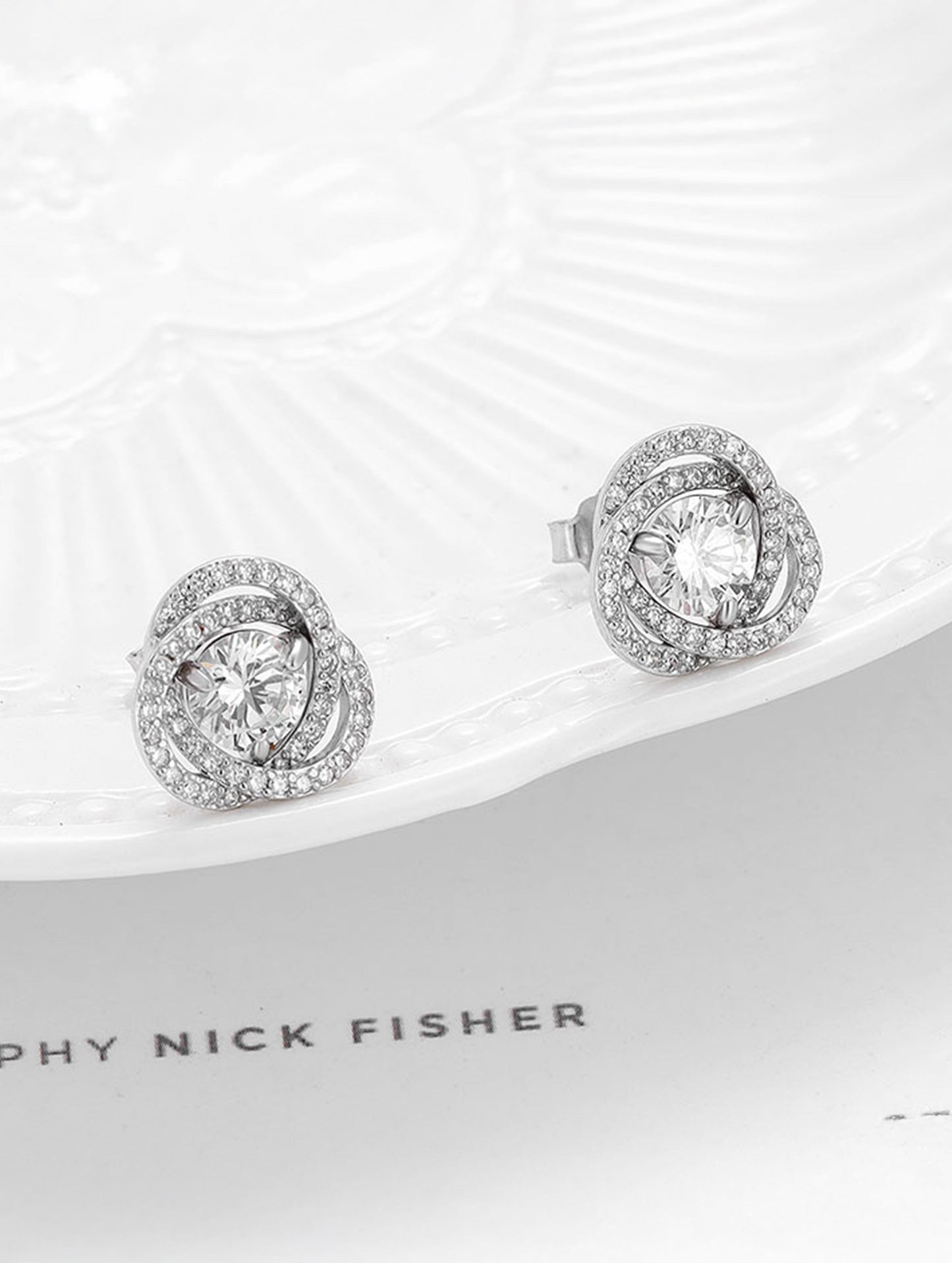 VersaGlow Silver Detachable Solitaire Earrings (ID 25903)