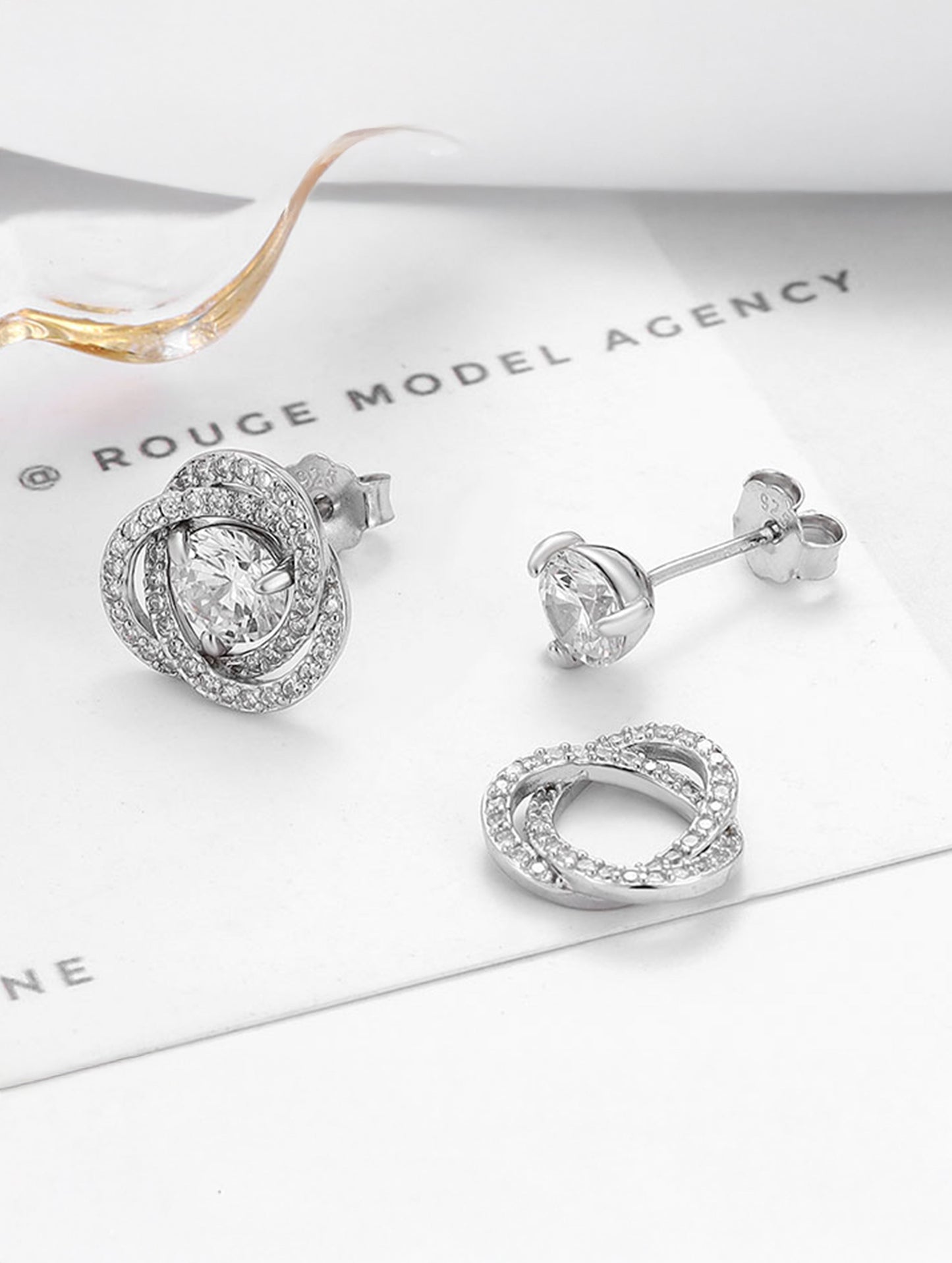 VersaGlow Silver Detachable Solitaire Earrings (ID 25903)