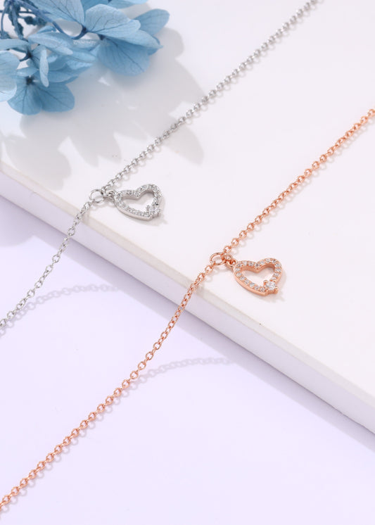Sterling Silver Tilt Heart Bracelet (ID: 12940)