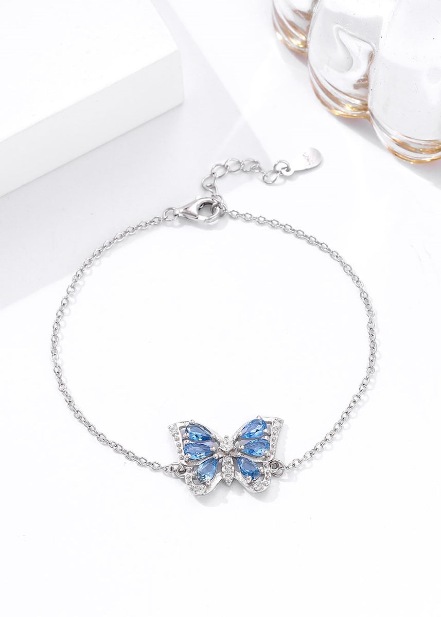 Azure Butterfly Bracelet (ID:10001) Sterling Silver with Swarovski Sparkle