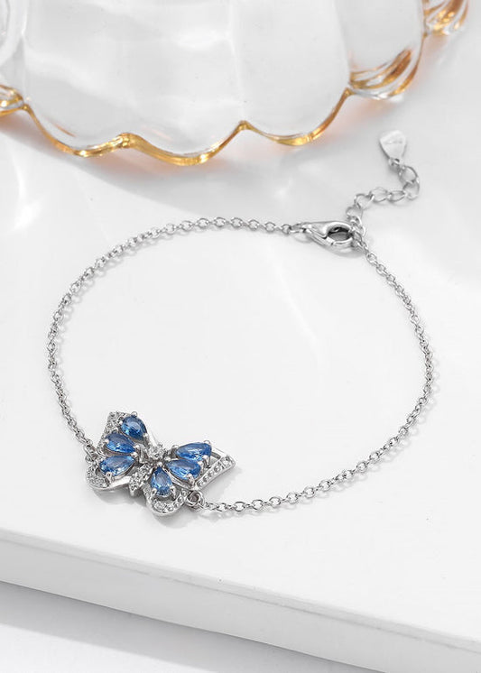 Azure Butterfly Bracelet (ID:10001) Sterling Silver with Swarovski Sparkle