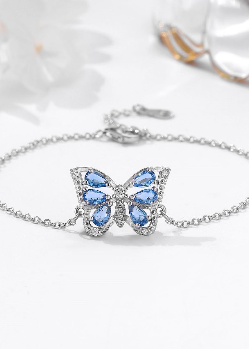 Azure Butterfly Bracelet (ID:10001) Sterling Silver with Swarovski Sparkle